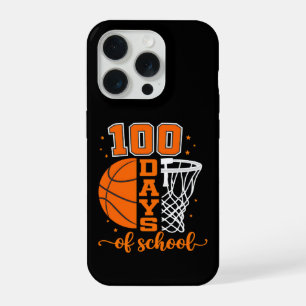 Coque iPhone 15 Pro Fun sports basket-ball 100 jours d'école vintage