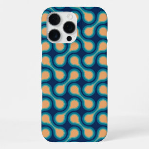 Coque iPhone 16 Pro Max Funky 1970 Metaball Graphic Circle Barbell Blue