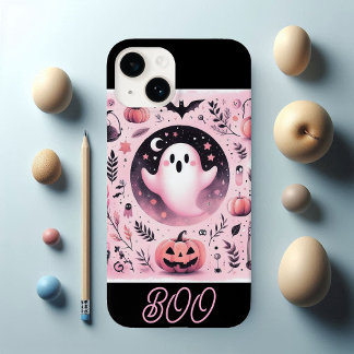 Coque Pour iPhone 14 Funky Friendly Boo Spooky Jack O Lanterns Pastel