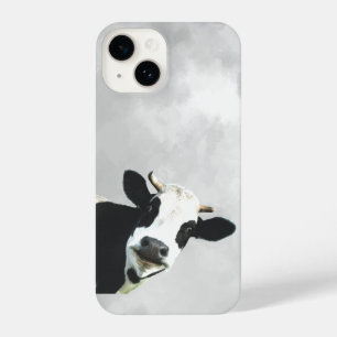 Coque Pour iPhone 14 Funky noir blanc Holstein Vache ferme animal