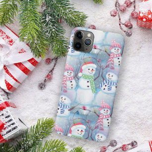 Coque iPhone 15 Pro Max Funky Snowmen Noël Arbre String Motif