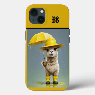 Etui iPhone 13 Funny Llama in Rain Boots - Humour de plage