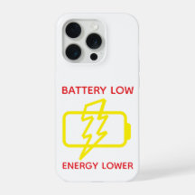 Funny Minimal Low Battery Warning Phone Case