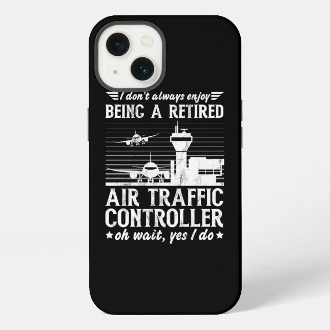 Coque iPhone Funny Retraité contrôleur de la circulation aérien (Verso)