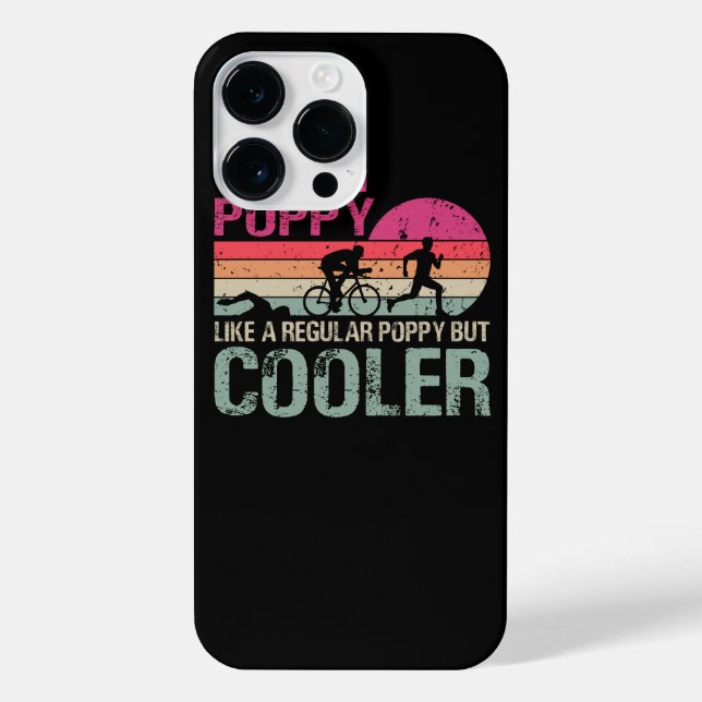 Coque iPhone Funny Triathlon Poppy Swim Bike Run Triathlètes T- (Verso)