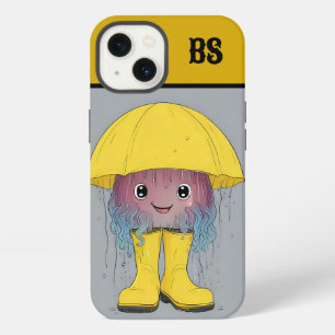 Etui iPhone 13 Funny Yellyfish in Rain Boots - Humour de plage
