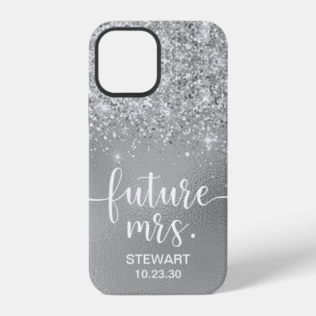 Coque iPhone Futur Mme Étui Silver Glitter Case-Mate iPhone (Verso)