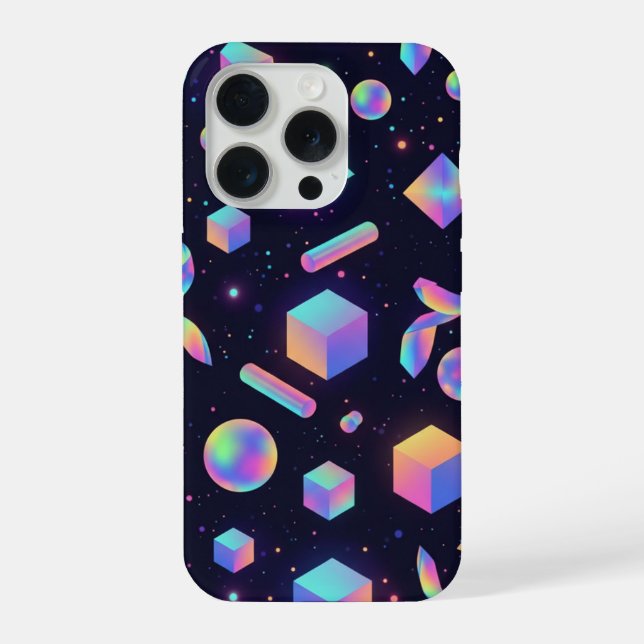 Coque iPhone Futuristic 3D Holographic Geometric Phone Case (Verso)