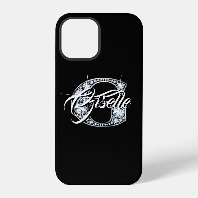 Coque iPhone G Faux Diamant Bling Monogramme (Verso)