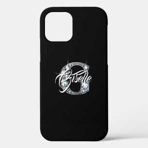 Coque iPhone 12 Pro G Faux Diamant Bling Monogramme