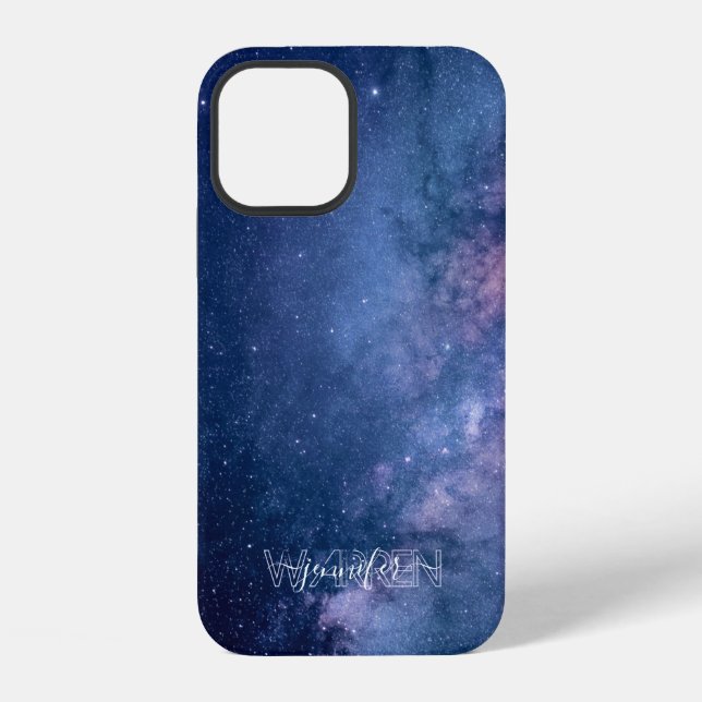 Coque iPhone Galaxie Bleue Violette (Verso)