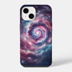 Coque Pour iPhone 14 Galaxie nébuleuse Cosmic Dream Rose et Violet étoi