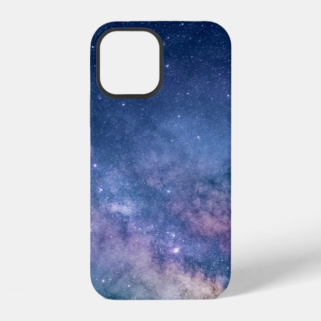 Coque iPhone Galaxie numérique bleue et violette (Verso)