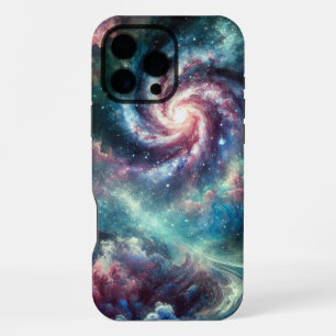 Coque iPhone 16 Pro Max Galaxie spirale nébuleuse cosmique colorée et étoi