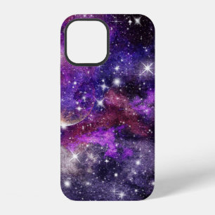 Coque iPhone 12 Galaxie violette Voie lactée avec planète