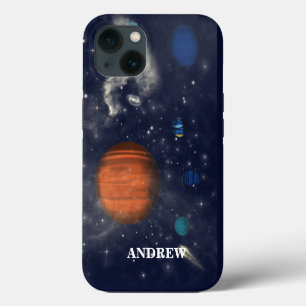 Etui iPhone 13 Galaxies avec des étoiles et des planètes dans l'e