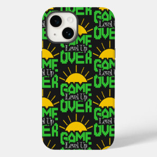 Coque Pour iPhone 14 Game Over, Level Up : Aventure de bloc de pixel ré