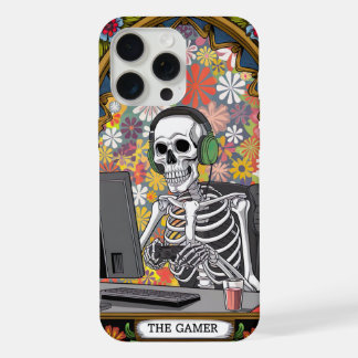 Coque iPhone 15 Pro Max Gamer Skeleton - Retro Floral Vibes Gaming Art