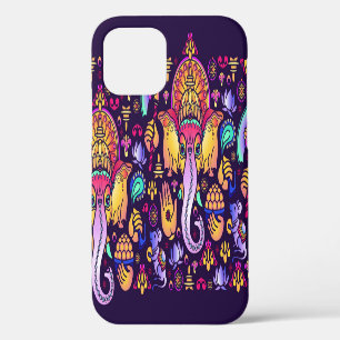 Coque iPhone 12 Ganesh Dieu hindou : Sans couture festif