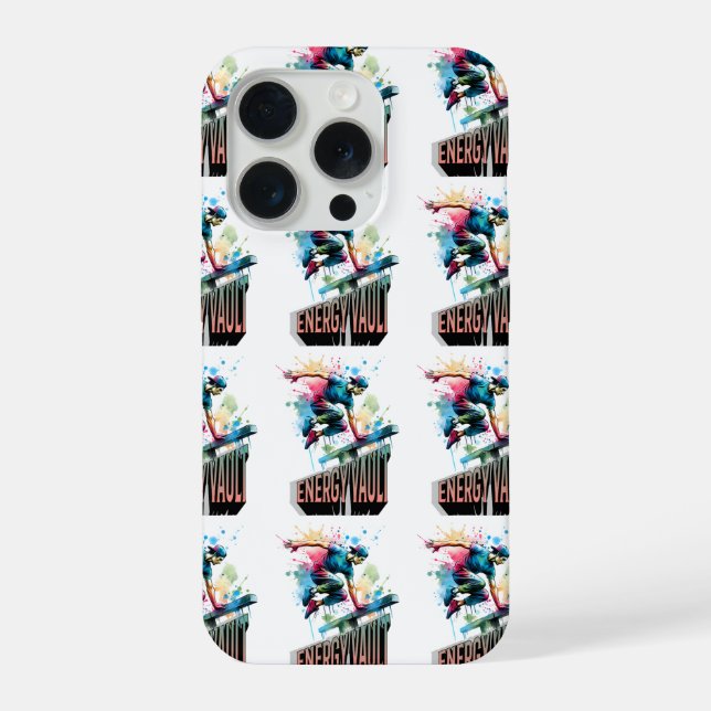 Coque iPhone Garçon de saut-vault en rafale de parkour en liber (Verso)