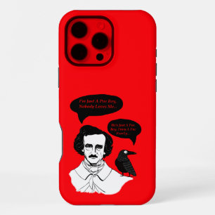 Coque iPhone 16 Pro Max Garçon d'Edgar Allan Poe et corbeau