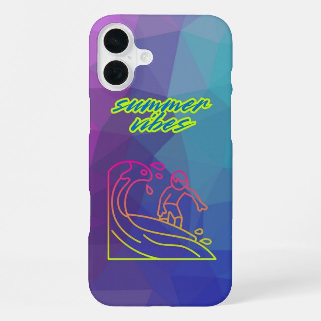 Coque iPhone Garçon surfant aux vibes estivales  (Verso)