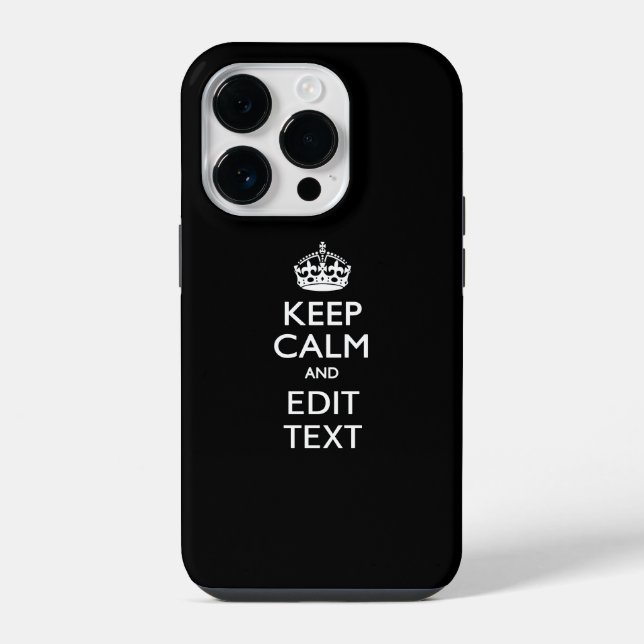 Coque iPhone Garde calme personnalisé avec votre texte sur fond (Verso)