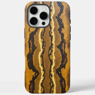 Coque iPhone 16 Pro Max Garde du serpent : Peau léopard jaune