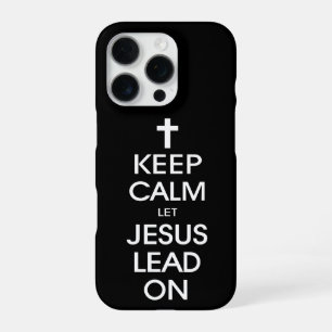 Coque iPhone 16 Pro Gardez votre calme, laissez Jésus vous guider - Ch