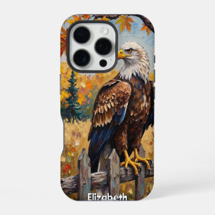 Coque iPhone 16 Pro Gardien de l'automne, Regard doré