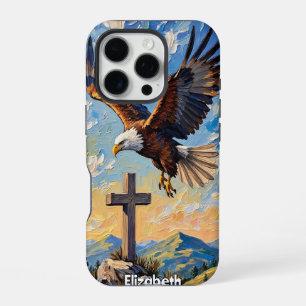 Coque iPhone 16 Pro Gardien du Sommet : Aigle et foi