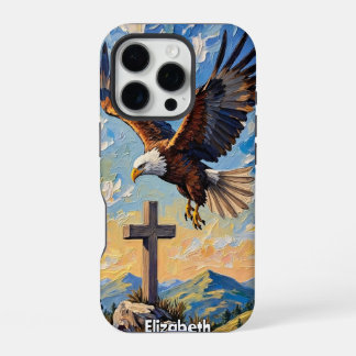 Coque iPhone 16 Pro Gardien du Sommet : Aigle et foi