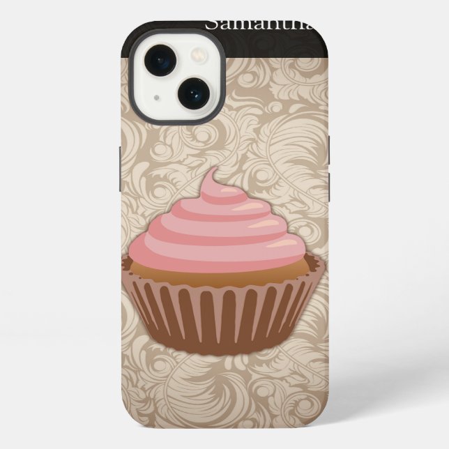 Coque iPhone Gâteau rose/marron (Verso)