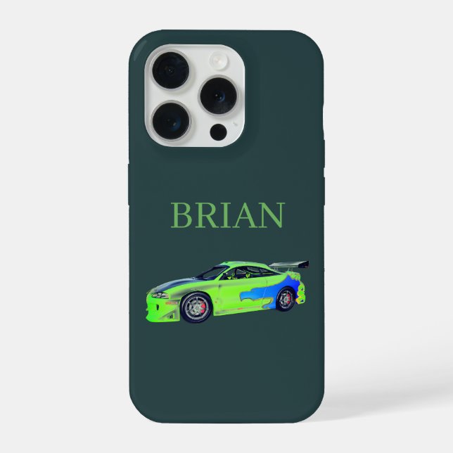 Coque iPhone Geai routier émeraude de l'horizon verdoyant (Verso)