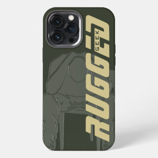 Etui iPhone 13 Pro Max geek robuste vert homme tenant la tête | Homme de 