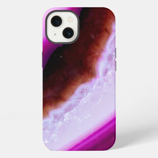 Coque iPhone Gemstone Series Purple Agate Avec Quartz (Verso)