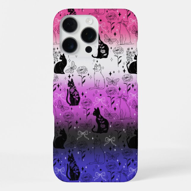 Coque iPhone Genderfluide Pride Chat noir - Mystical Witchy (Verso)
