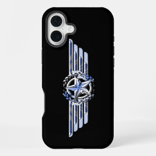Coque iPhone 16 Plus Général Pilote de l'Air Chrome Comme Ailes d'Étoil