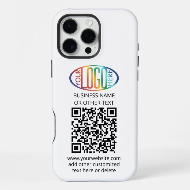 Coque iPhone Générateur de code QR et logo d'entreprise Moderne (Verso)