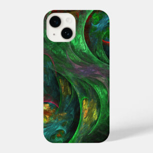 Coque Pour iPhone 14 Genesis Green Art Abstrait