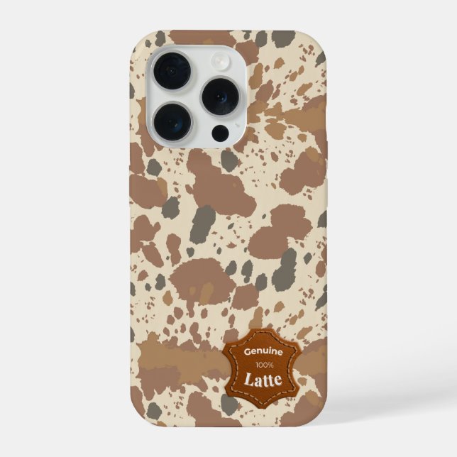 Coque iPhone Genuine 100% Latte | Cowhide Coffee Aesthetic (Verso)