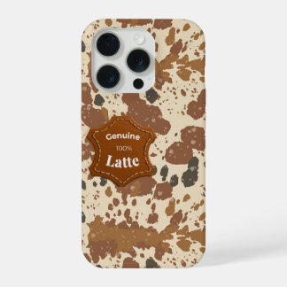Coque iPhone 15 Pro Genuine 100% Latte Mug | Cowhide Coffee Aesthetic