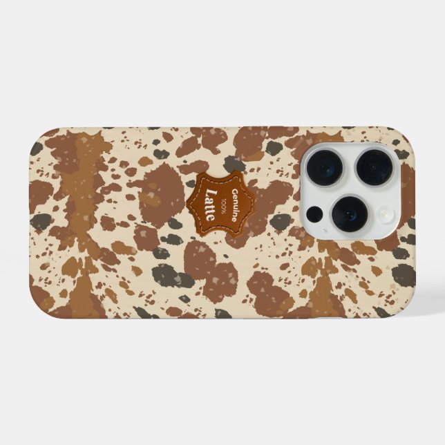 Coque iPhone Genuine 100% Latte Mug | Cowhide Coffee Aesthetic (Verso Horizontal)
