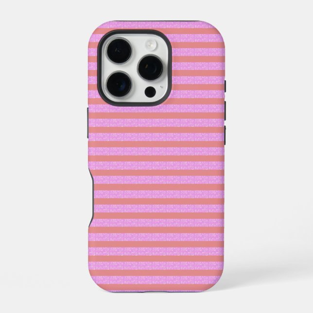 Coque iPhone Géobandes roses Bandes géométriques (Verso)