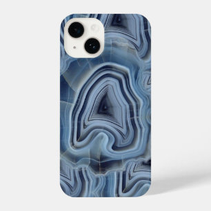 Coque Pour iPhone 14 Géode d'Agate Smoky Bleu