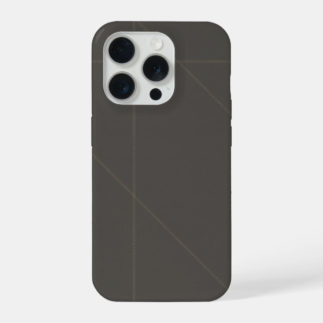 Coque iPhone Géométrie de couture sur mesure de luxe en gris ch (Verso)