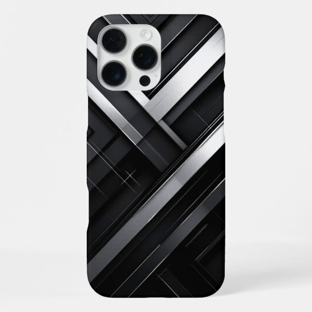 Coque iPhone Géométrie monochrome (Verso)