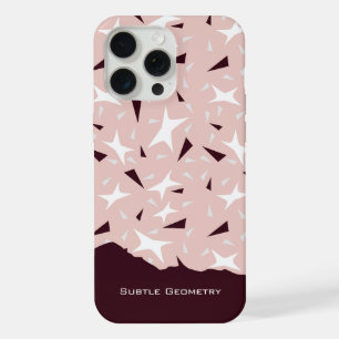 Coque iPhone 15 Pro Max Géométrie subtile : Étoiles et Triangles – Rose
