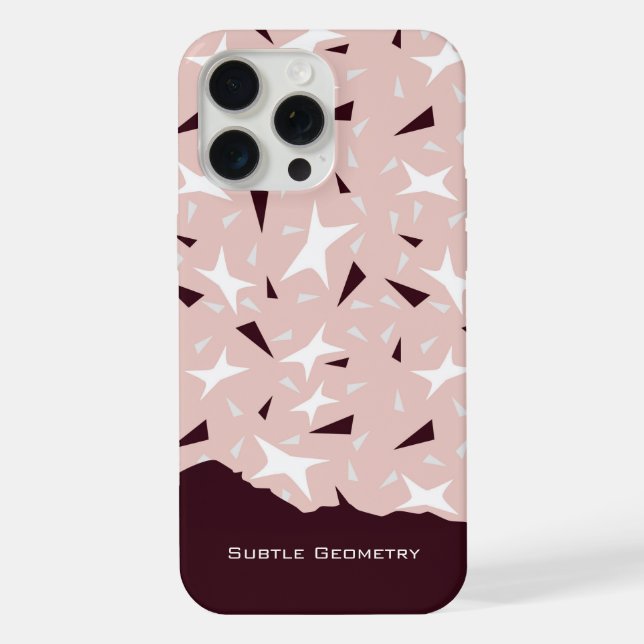 Coque iPhone Géométrie subtile : Étoiles et Triangles – Rose (Verso)