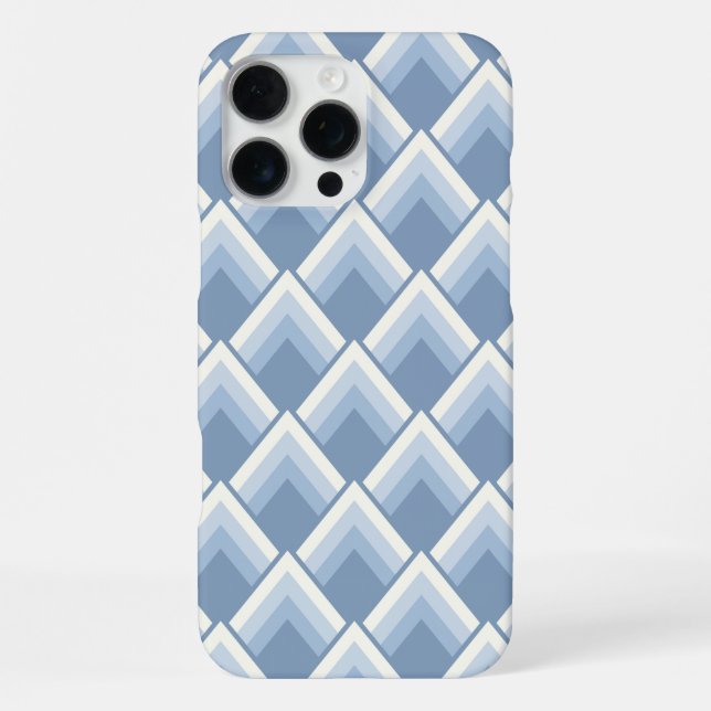 Coque iPhone Géométrique abstrait, bleu et blanc cassé 2 iPhone (Verso)